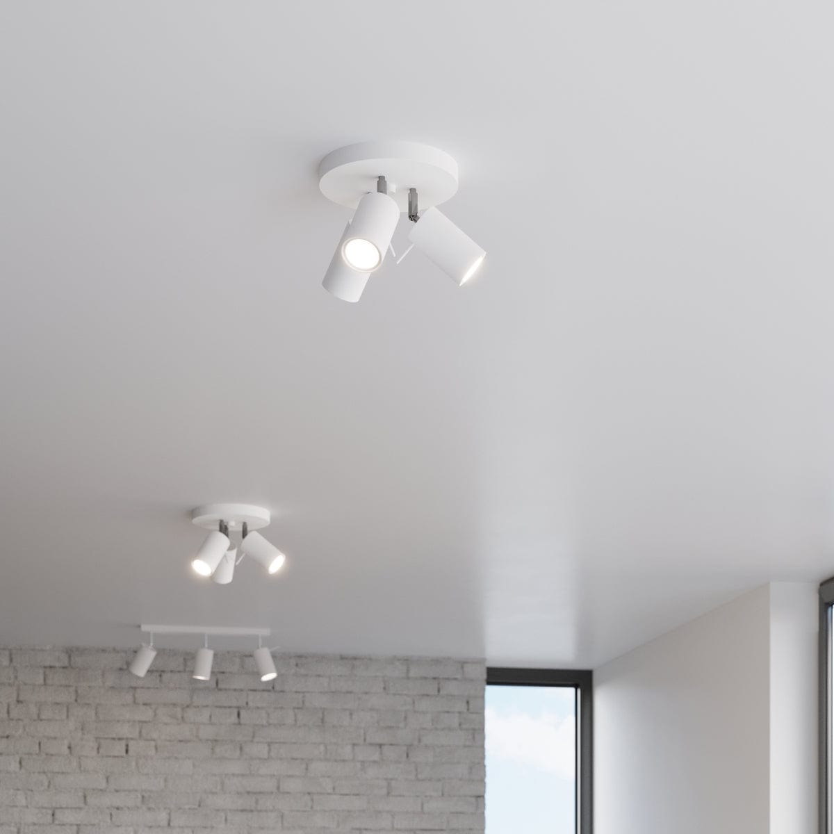 Taklampa Ring 3 P Vit - 3-skärmad Taklampa - Justerbara Armar - Lätt Installation - Hållbart Stål - Utbytbara GU10 Ljuskällor