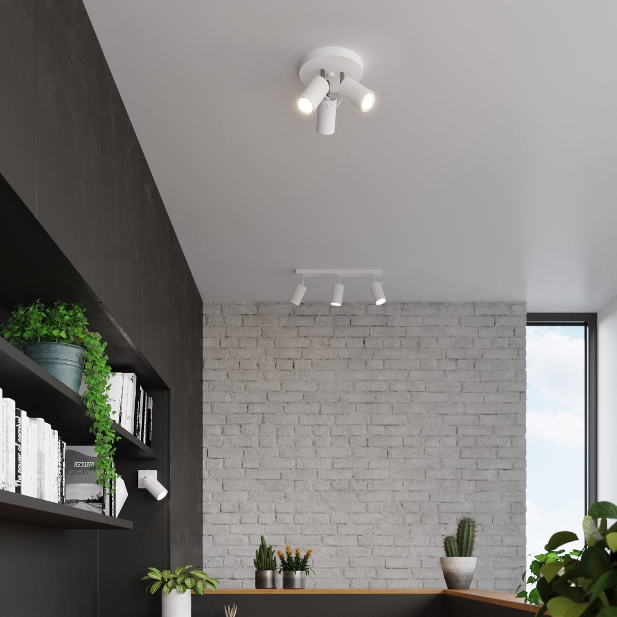 Taklampa Ring 3 P Vit - 3-skärmad Taklampa - Justerbara Armar - Lätt Installation - Hållbart Stål - Utbytbara GU10 Ljuskällor