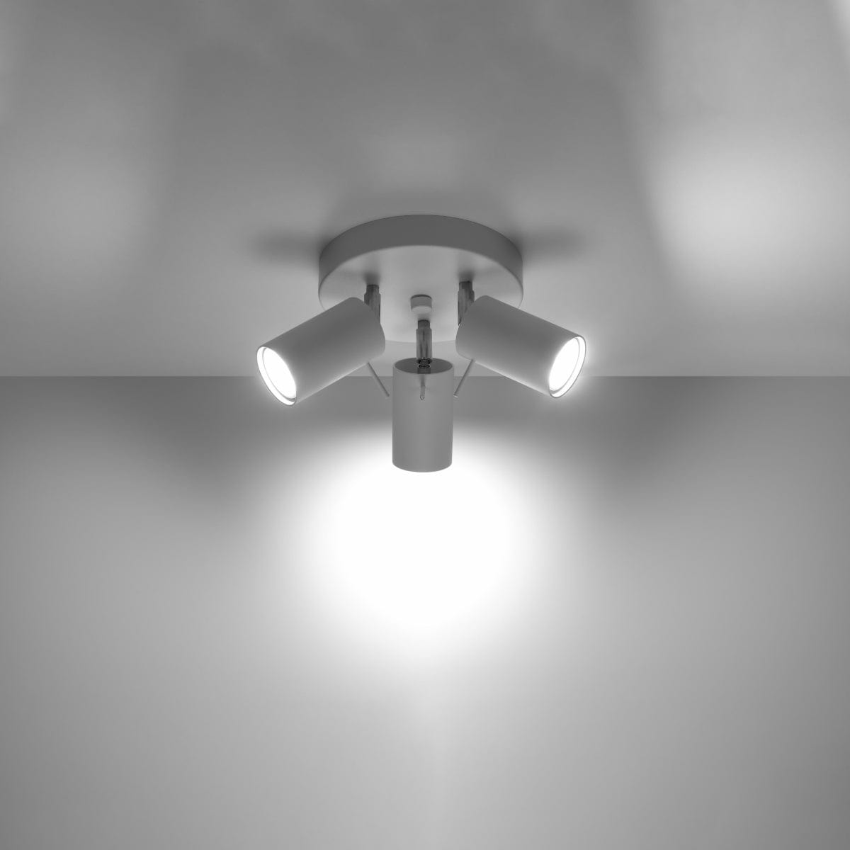 Taklampa Ring 3 P Vit - 3-skärmad Taklampa - Justerbara Armar - Lätt Installation - Hållbart Stål - Utbytbara GU10 Ljuskällor