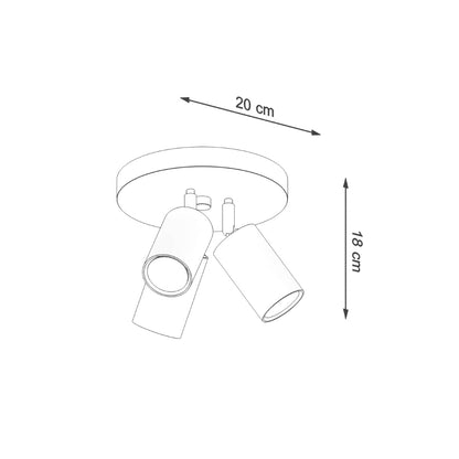 Taklampa Ring 3 P Vit - 3-skärmad Taklampa - Justerbara Armar - Lätt Installation - Hållbart Stål - Utbytbara GU10 Ljuskällor