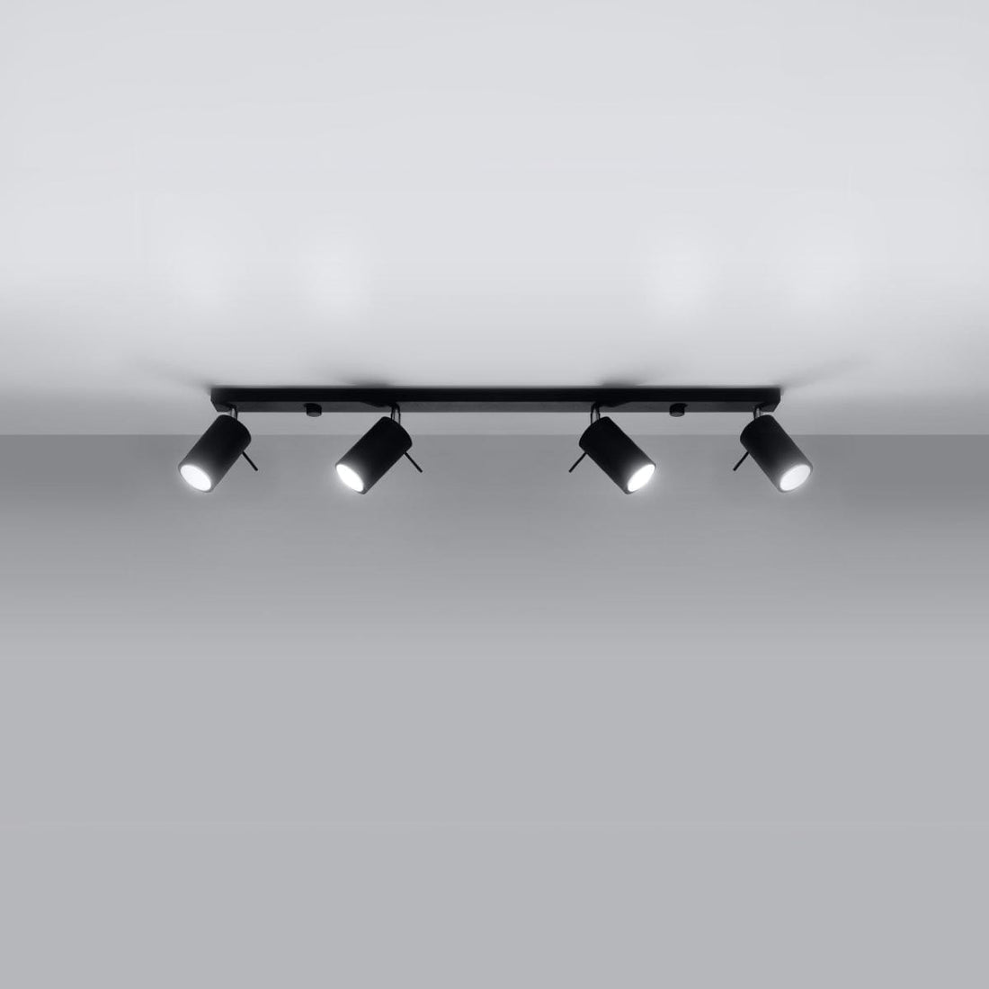 Taklampa Ring 4 L Svart - 4-Skärmad Takbelysningsarmatur - Justerbara Armar - Enkel Installation - Hållbar Pulverlackerad Stål - Utbytbara GU10 Ljuskällor