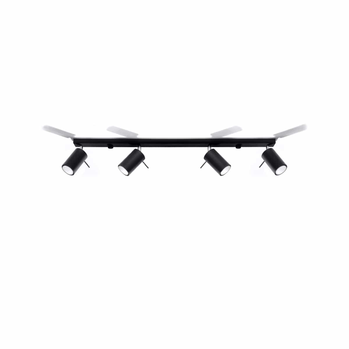 Taklampa Ring 4 L Svart - 4-Skärmad Takbelysningsarmatur - Justerbara Armar - Enkel Installation - Hållbar Pulverlackerad Stål - Utbytbara GU10 Ljuskällor