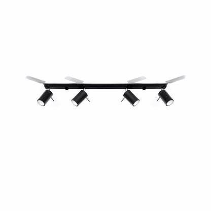 Taklampa Ring 4 L Svart - 4-Skärmad Takbelysningsarmatur - Justerbara Armar - Enkel Installation - Hållbar Pulverlackerad Stål - Utbytbara GU10 Ljuskällor