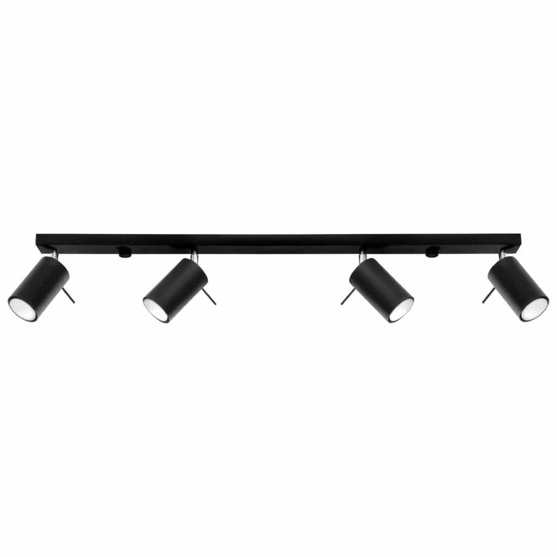 Taklampa Ring 4 L Svart - 4-Skärmad Takbelysningsarmatur - Justerbara Armar - Enkel Installation - Hållbar Pulverlackerad Stål - Utbytbara GU10 Ljuskällor