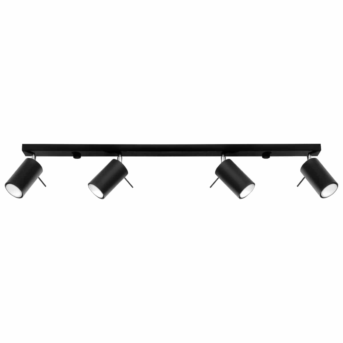 Taklampa Ring 4 L Svart - 4-Skärmad Takbelysningsarmatur - Justerbara Armar - Enkel Installation - Hållbar Pulverlackerad Stål - Utbytbara GU10 Ljuskällor