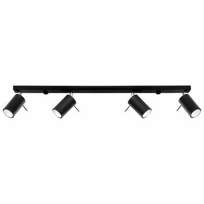 Taklampa Ring 4 L Svart - 4-Skärmad Takbelysningsarmatur - Justerbara Armar - Enkel Installation - Hållbar Pulverlackerad Stål - Utbytbara GU10 Ljuskällor