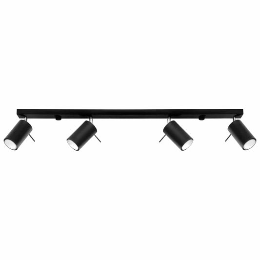 Taklampa Ring 4 L Svart - 4-Skärmad Takbelysningsarmatur - Justerbara Armar - Enkel Installation - Hållbar Pulverlackerad Stål - Utbytbara GU10 Ljuskällor