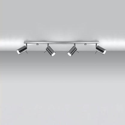 Taklampa Ring 4 L Krom - 4-Skugga Takbelysning - Justerbara Armar - Lätt Installation - Hållbar Pulverlackerad Stål - Utbytbara GU10 Glödlampor