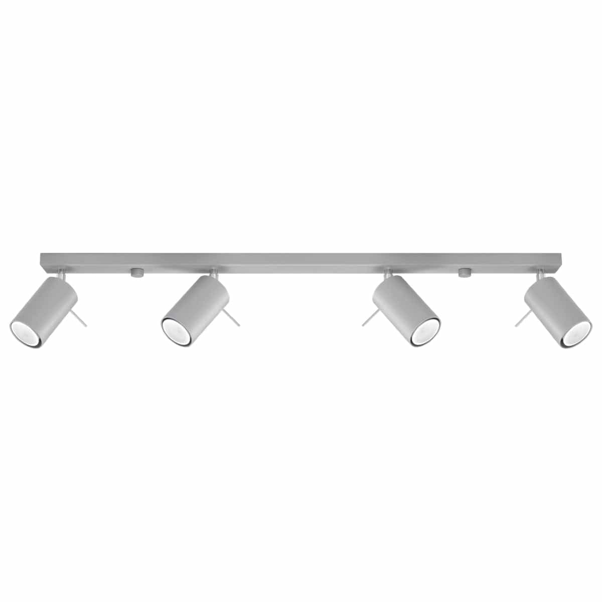 Taklampa Ring 4 L Grå - 4-Skärmad Justerbar Lampa - Lätt Installation - Hållbar Stål - Utbytbara GU10 Glödlampor