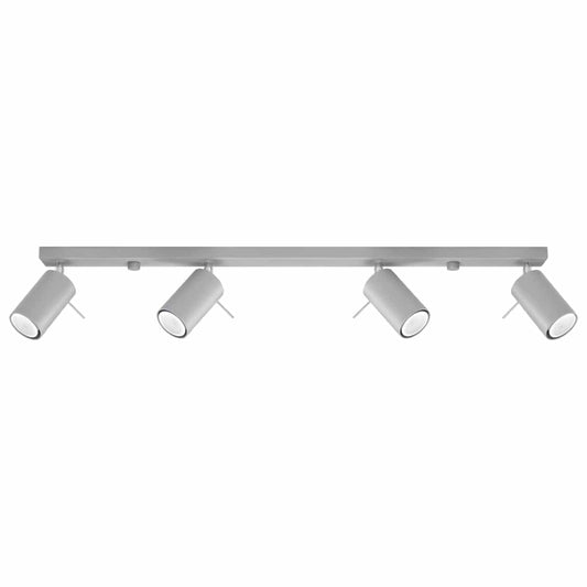 Taklampa Ring 4 L Grå - 4-Skärmad Justerbar Lampa - Lätt Installation - Hållbar Stål - Utbytbara GU10 Glödlampor
