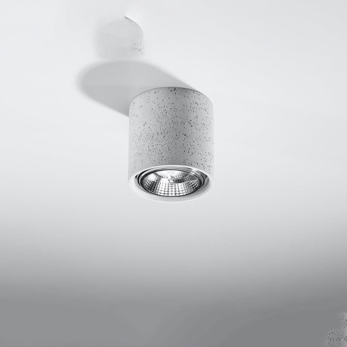 CULLO Betongtaklampa - Minimalistisk Industriell Design - Hållbar Grå Betong - GU10 Lampa Kompatibel - Lätt att Rengöra - Universell Montering