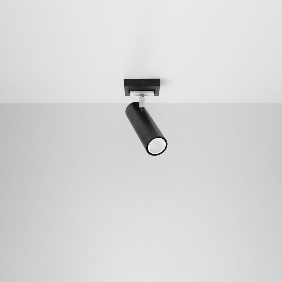 DIREZIONE Taklampa - 1-Ljuskälla Svart - Minimalistisk Modern Design - Justerbara Spotlight - GU10 Lampa Kompatibilitet - Perfekt för vilket rum som helst