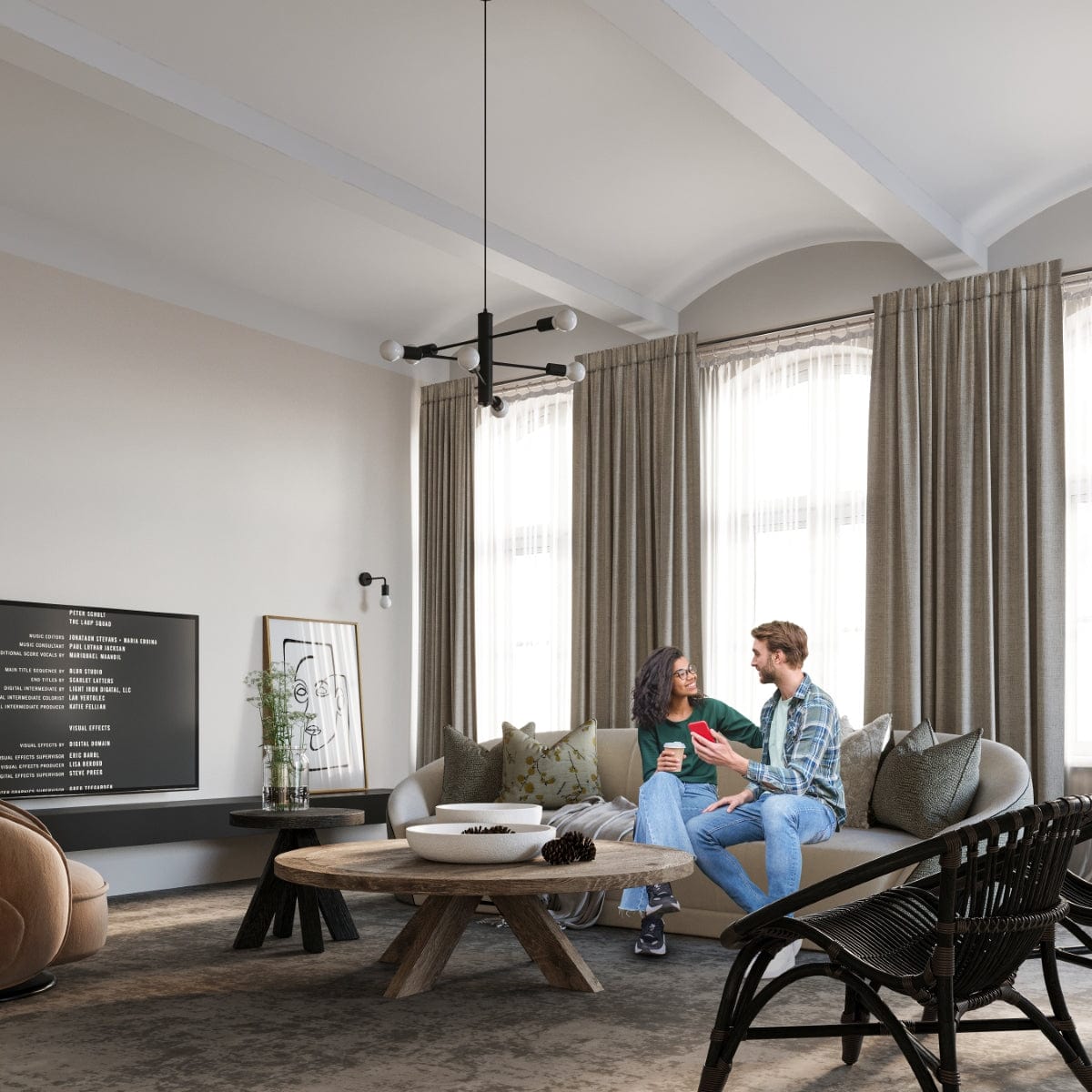 DUOMO 3 Industrilampa för Tak - Loftstil - Svart Stål - Flera Ljustyper