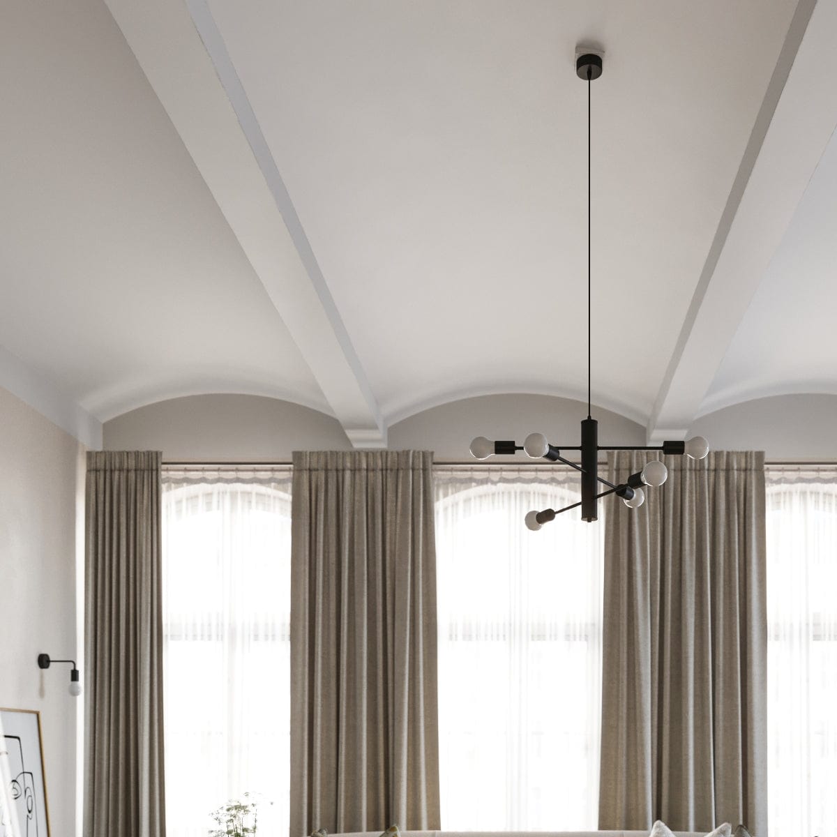 DUOMO 5 Industriell Taklampa - Svart Pulverlackerad Stål - Loftdesign