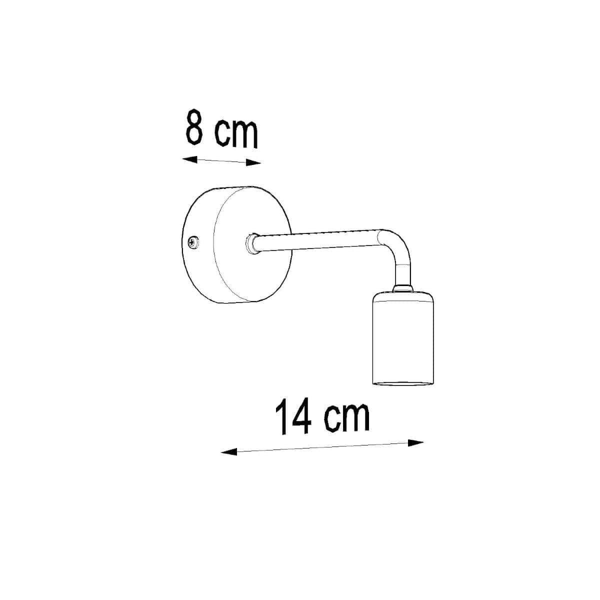Duomo - Industriell Vägglampa - Loftstil Design - Pulverlackerad Stål - E27 Glödlampskompatibel - Svart Finish