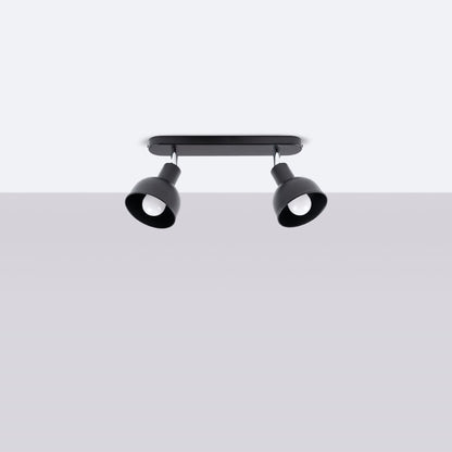 ELBA Taklampa - 2-Ljus Svart - Minimalistisk Justerbar Design - LED Kompatibel - Energivänlig - Idealisk för Kontor och Heminredning