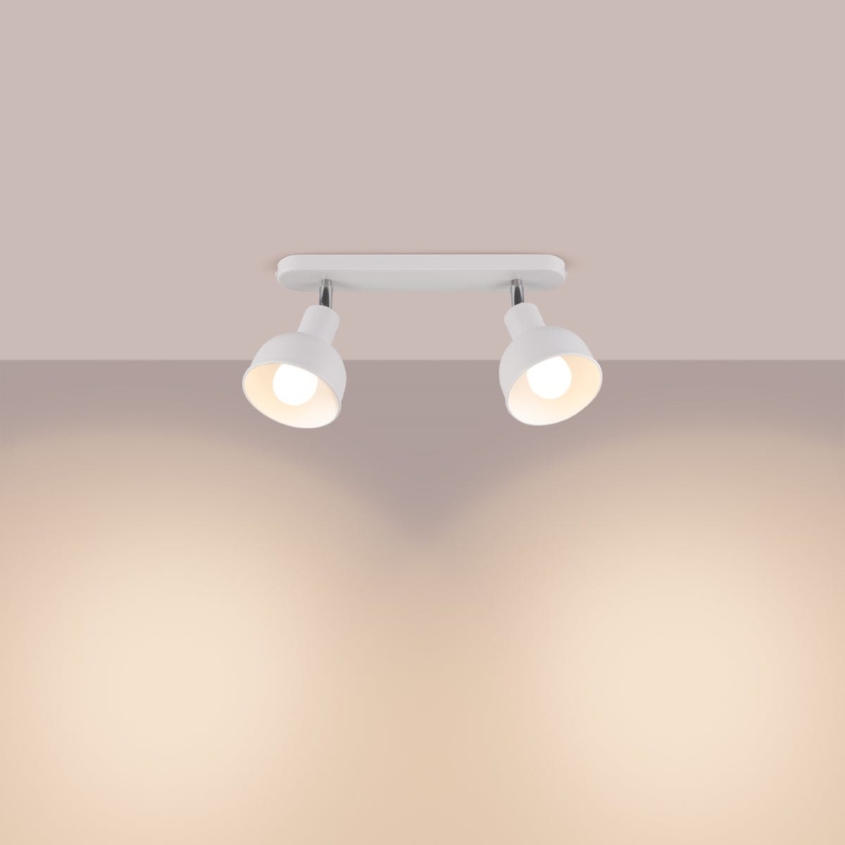 ELBA Taklampa - 2-Ljus Vit - Minimalistisk Justerbar Design - LED Kompatibel - Energibesparande - Idealisk för Kontor och Heminredning