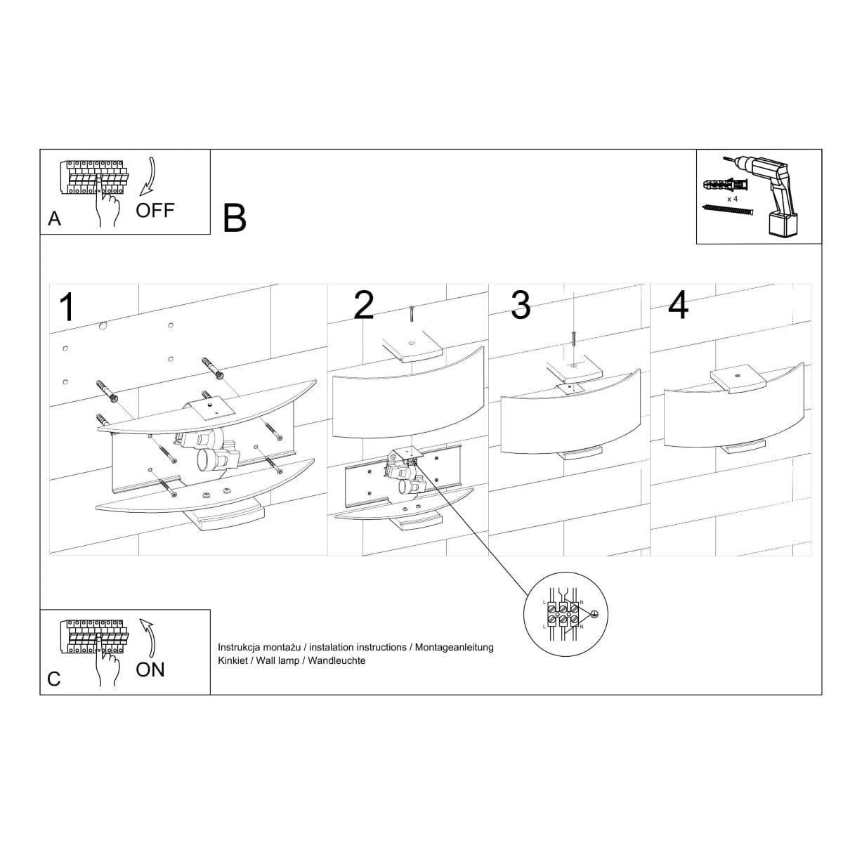 Emilio Vägghängd Lampa - Trä &amp; Matt Glas - E14 Max 10W - Varm Atmosfärisk Belysning