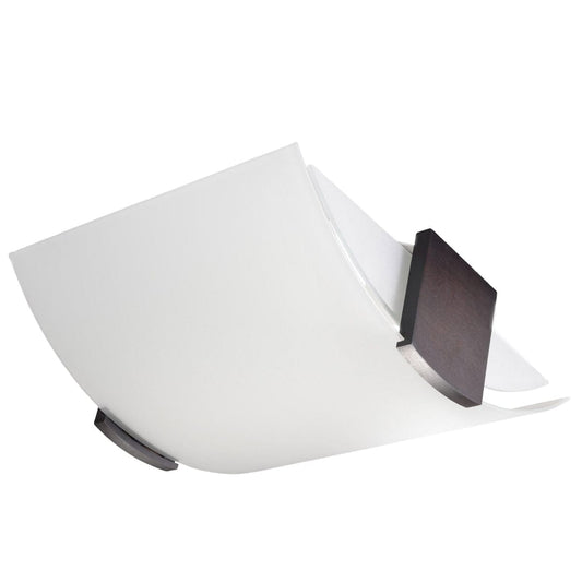 Emilio Vägglampa - Trä & Matt Glas - E27 Max 15W - Varm Ambient Belysning