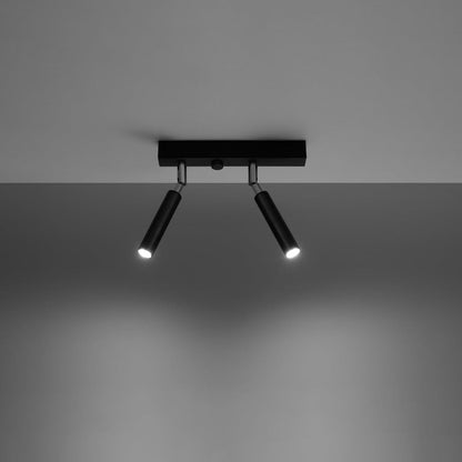 Eyetech Spot Taklampa - 2-Ljus Svart - Justerbar Riktning - Industriell Design - Pulverlackerad Stål - Utbytbara G9 Glödlampor - Loft Stil Belysning