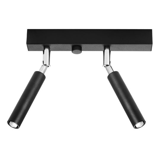 Eyetech Spot Taklampa - 2-Ljus Svart - Justerbar Riktning - Industriell Design - Pulverlackerad Stål - Utbytbara G9 Glödlampor - Loft Stil Belysning