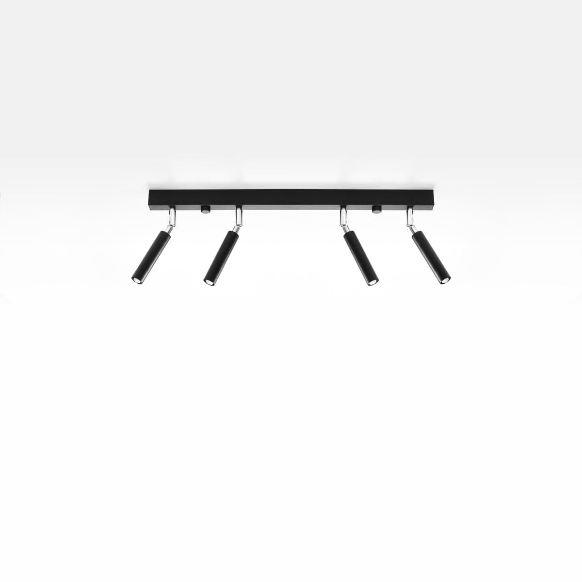 Eyetech Spot Ceiling Light - 4-Lamps svart - Justerbar riktning - Minimalistisk design - Pulverlackerad stål - Utbytbara G9-lampor - Loftstil belysning