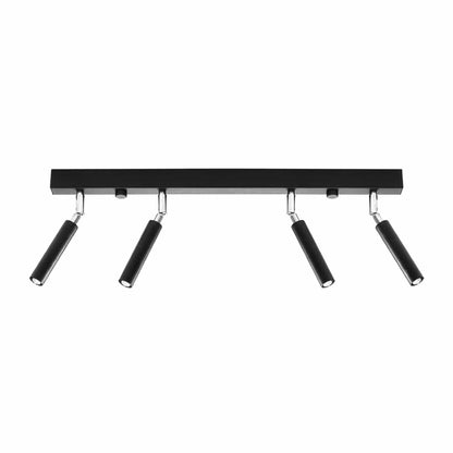 Eyetech Spot Ceiling Light - 4-Lamps svart - Justerbar riktning - Minimalistisk design - Pulverlackerad stål - Utbytbara G9-lampor - Loftstil belysning