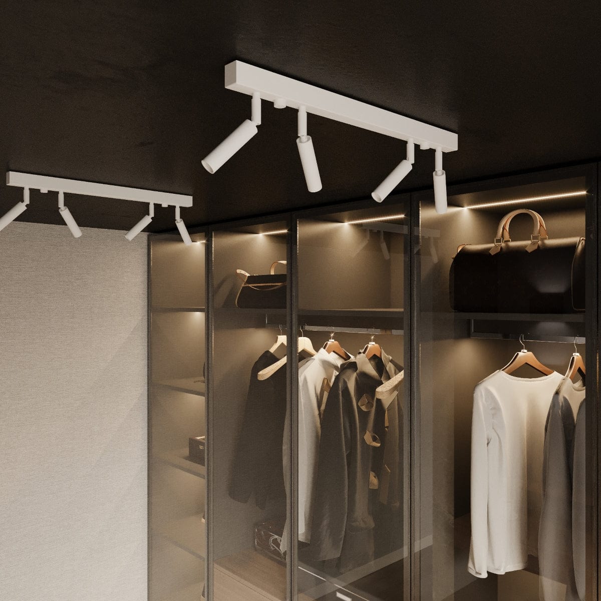 Eyetech Spottaklampa - 4-Ljus Vit - Justerbar Riktning - Minimalistisk Design - Pulverlackerad Stål - Utbytbara G9 Lampor - Loftstil Belysning