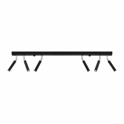 Eyetech Spot Taklampa - 6-Ljuskällor Svart - Justerbar Rikting - Industriell Design - Pulverlackerad Stål - Utbytbara G9 Glödlampor - Loft Stil Belysning