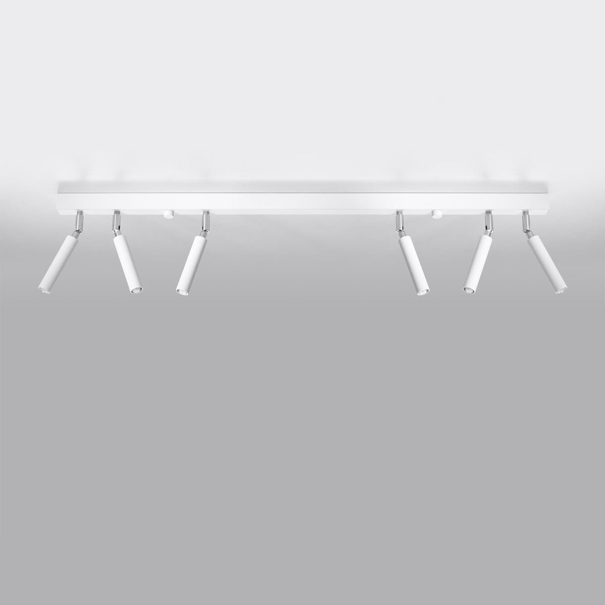 Eyetech Spot Taklampa - 6-Ljus Vit - Justerbar Riktning - Industriell Design - Pulverbestruken Stål - Utbytbara G9 Glödlampor - Loft Stil Belysning