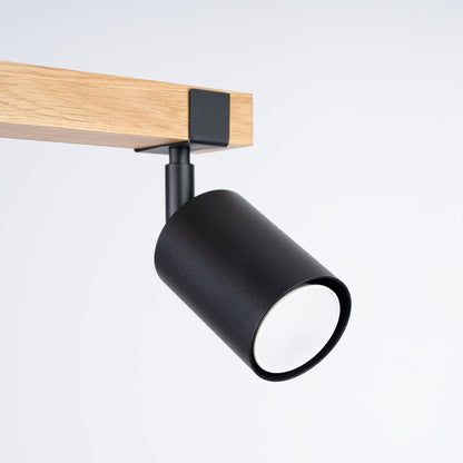 Fager Taklampa - 2-Ljus Svart - Riktad Belysning - Naturligt Trä &amp; Metall - Justerbara Skärmar - Skandinavisk Minimalistisk Design - Energibesparande