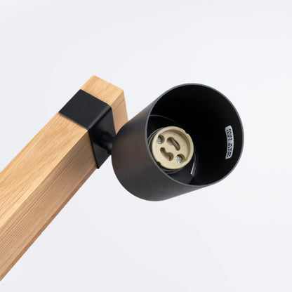 Fager Taklampa - 3-Ljus Svart - Riktad Belysning - Naturligt Trä &amp; Metall - Justerbara Skärmar - Skandinavisk Minimalistisk Design - Energikapabel