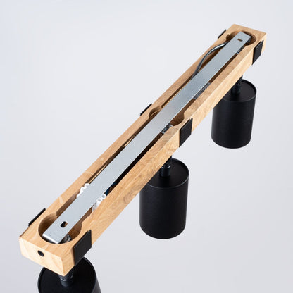 Fager Taklampa - 3-Ljus Svart - Riktad Belysning - Naturligt Trä &amp; Metall - Justerbara Skärmar - Skandinavisk Minimalistisk Design - Energikapabel