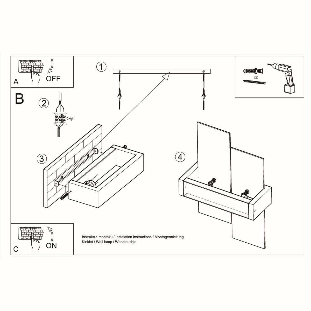 Feniks Modern Vägglampa - E27 - Trä &amp; Glas - Naturligt Trä - 43x30x12 cm