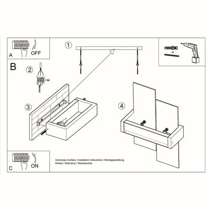 Feniks Modern Vägglampa - E27 - Trä &amp; Glas - Naturligt Trä - 43x30x12 cm