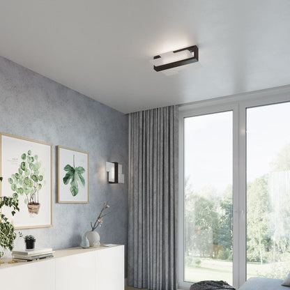 Feniks Modern Vägglampa - E27 - Trä &amp; Glas - Wenge - 43x12x30 cm