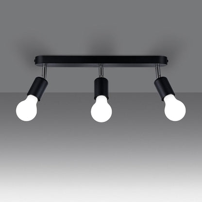 Fornes Taklampa 3 Svart - Modern Minimalistisk Design - Justerbara Ljusvinklar - Hållbar Metallram - Mångsidig Belysningslösning - Smart Glödlampa Kompatibel