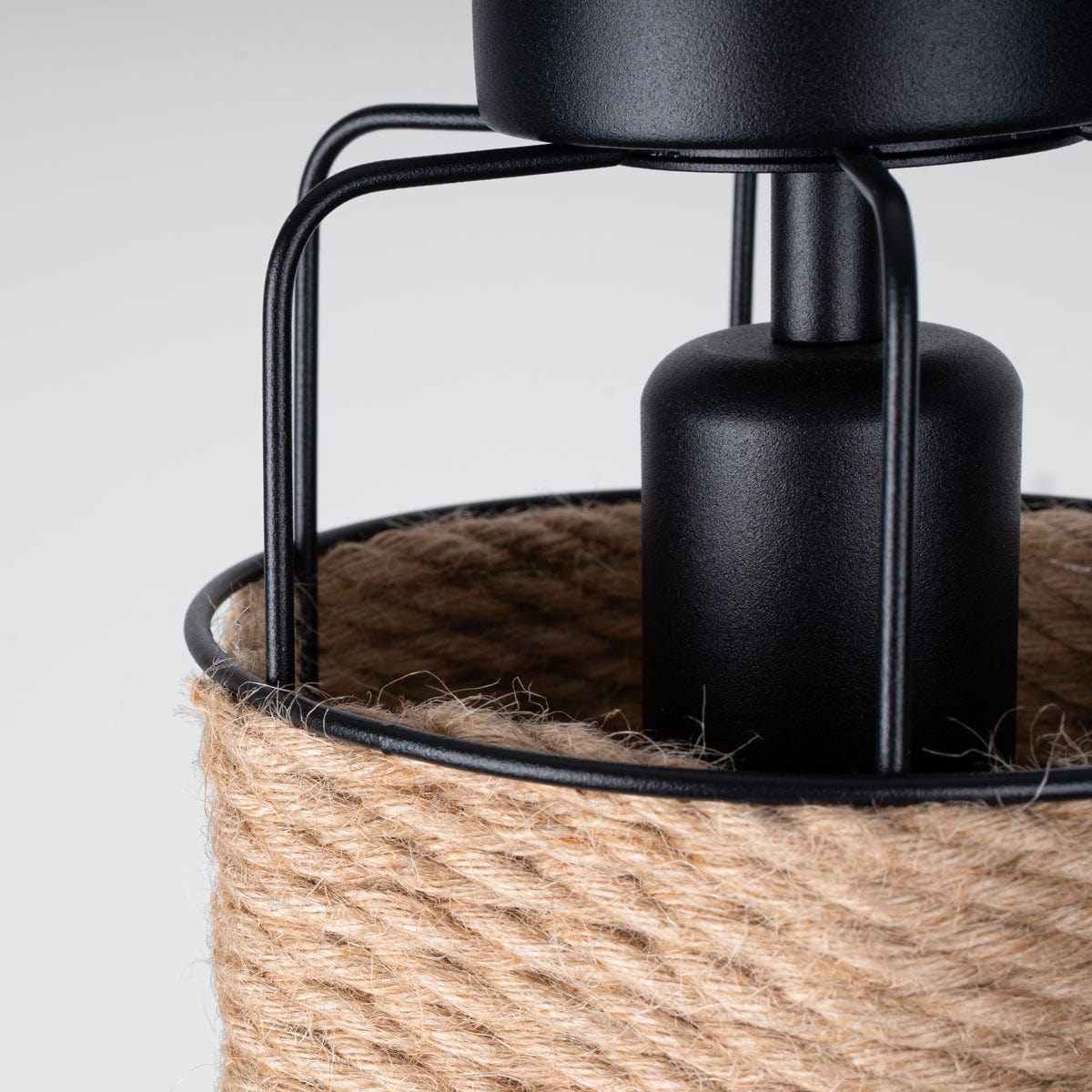 Gizur Taklampa - Modern Loft Stil - Svart Stål och Naturligt Trä - Varmt Ljus med Dekorativ Glödlampa - Mångsidig för Alla Interiörer - Unik Design Accent