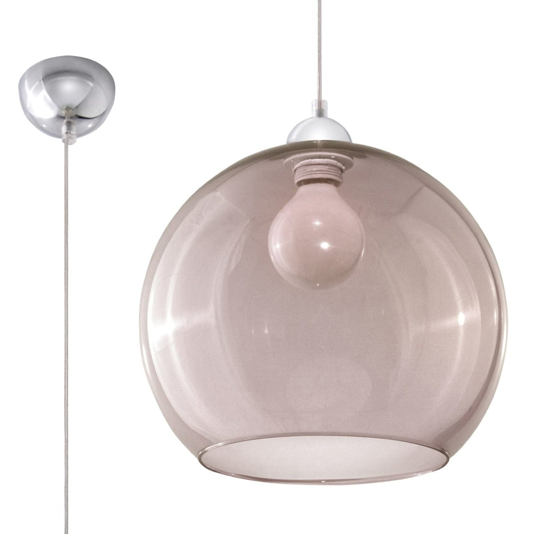 Glasbollpendellampa - Elegant design - 8 färgalternativ - Utbytbar E27-lampa kompatibel - Jämn ljusfördelning