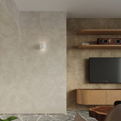 Globe Keramisk Vägglampa - Modern Cirkel Design - Mjuk Belysning - Vit