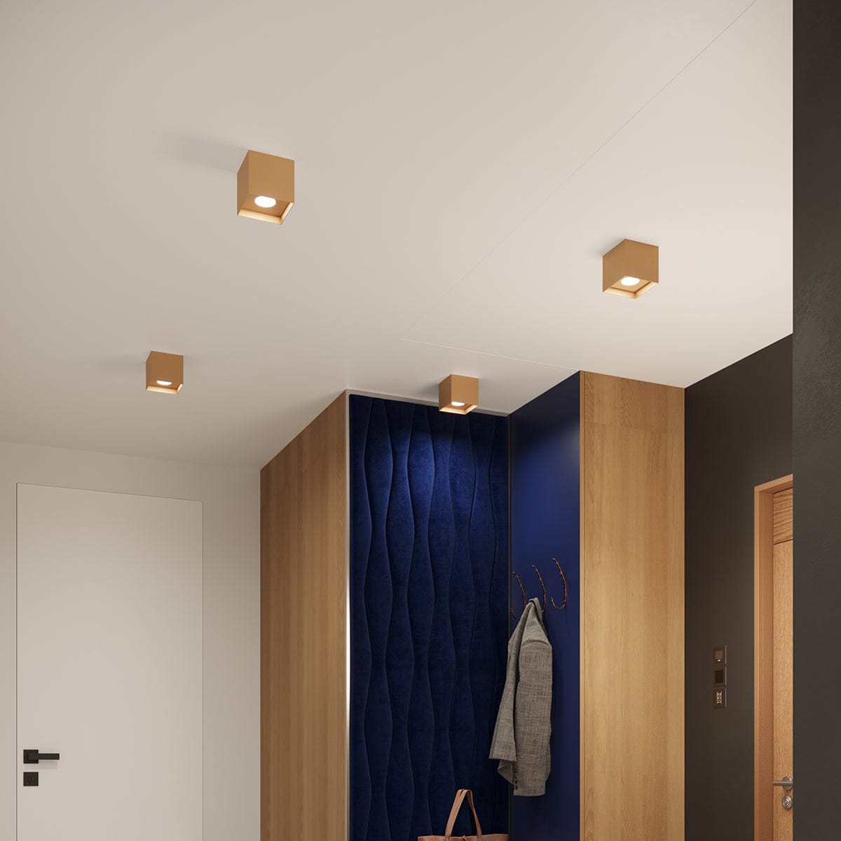 Hati Taklampa - Guld - Industriell Loftstil - Lätt Gipscement - Minimalistisk Design - Enkel Bytning av Glödlampa - Kompakt och Mångsidig