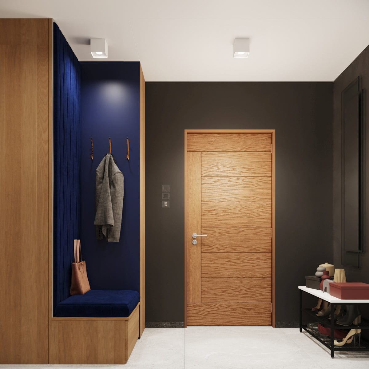 HATI Vit Taklampa - Industristil - Minimalistisk Design - Gips-Cement Material - Enkel Glödlampbyte - Kompakt &amp; Funktionell Belysning