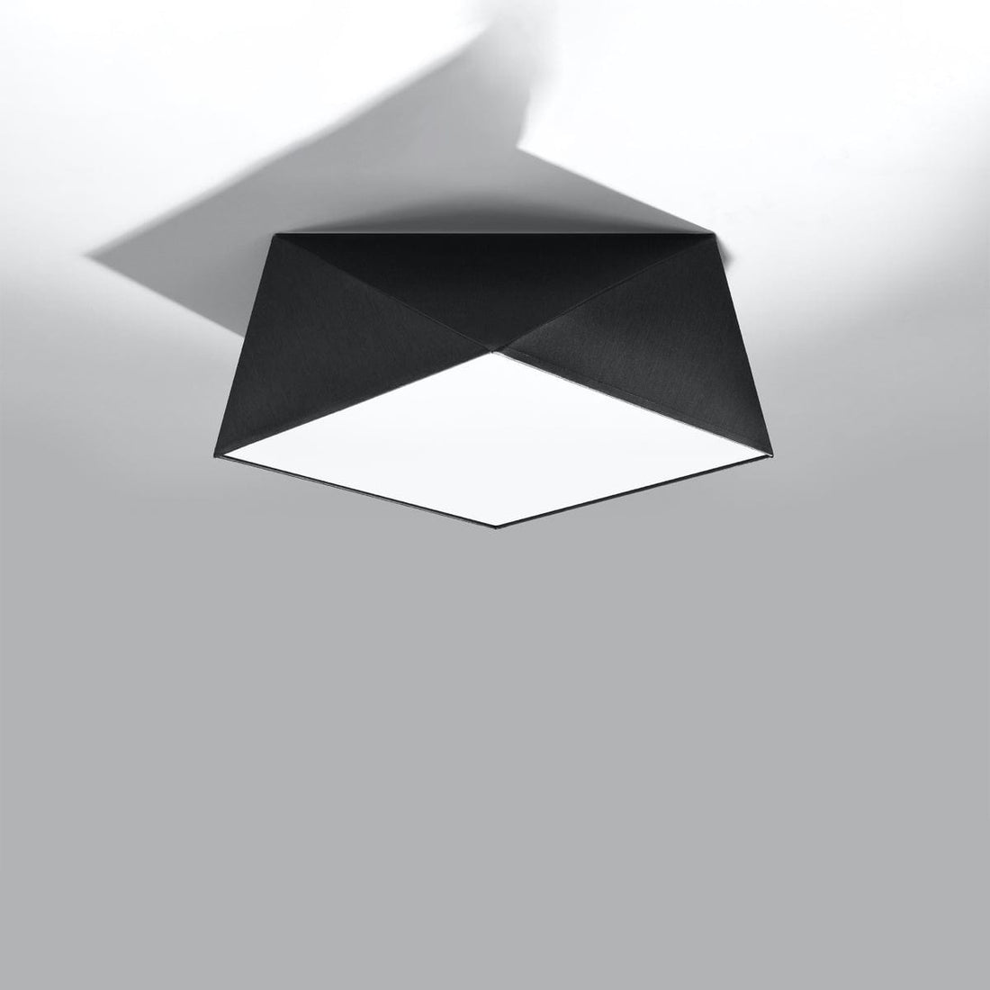 HEXA Svart Taklampa 35 cm - Modern Geometrisk Design - E27 Glödlampa Kompatibilitet - Hållbar &amp; Stilren Belysning för Samtida Interiörer