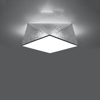 HEXA Silver Taklampa 35 cm - Modern Geometrisk Design - E27 Lampa Kompatibel - Hållbar &amp; Elegant Belysning för Stiliga Interiörer