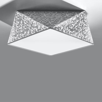 HEXA Silver Taklampa 35 cm - Modern Geometrisk Design - E27 Lampa Kompatibel - Hållbar &amp; Elegant Belysning för Stiliga Interiörer