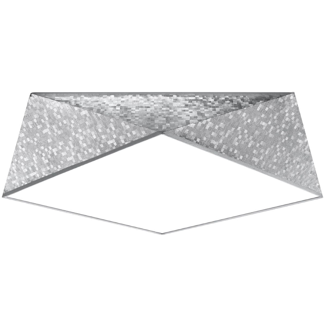HEXA Silver Taklampa 45 cm - Modern Geometrisk Design - E27 Glödlampa Kompatibel - Stilig Belysning för Samtida Interiörer