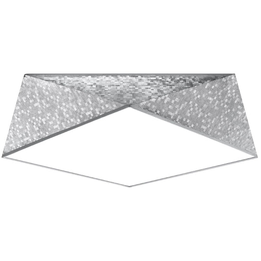 HEXA Silver Taklampa 45 cm - Modern Geometrisk Design - E27 Glödlampa Kompatibel - Stilig Belysning för Samtida Interiörer