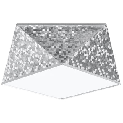 HEXA Silver Taklampa - Geometrisk Modern Design - E27 Glödlampa Kompatibilitet - 3 Färgval - Snygg &amp; Funktionell Belysning för Allt Inredning