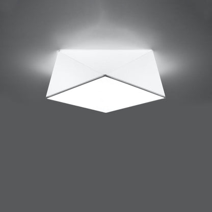 HEXA Vit Taklampa 35 cm - Modern Geometrisk Design - E27 Glödlampa Kompatibel - Stilfull och Hållbar Belysning för Nutida Interiörer