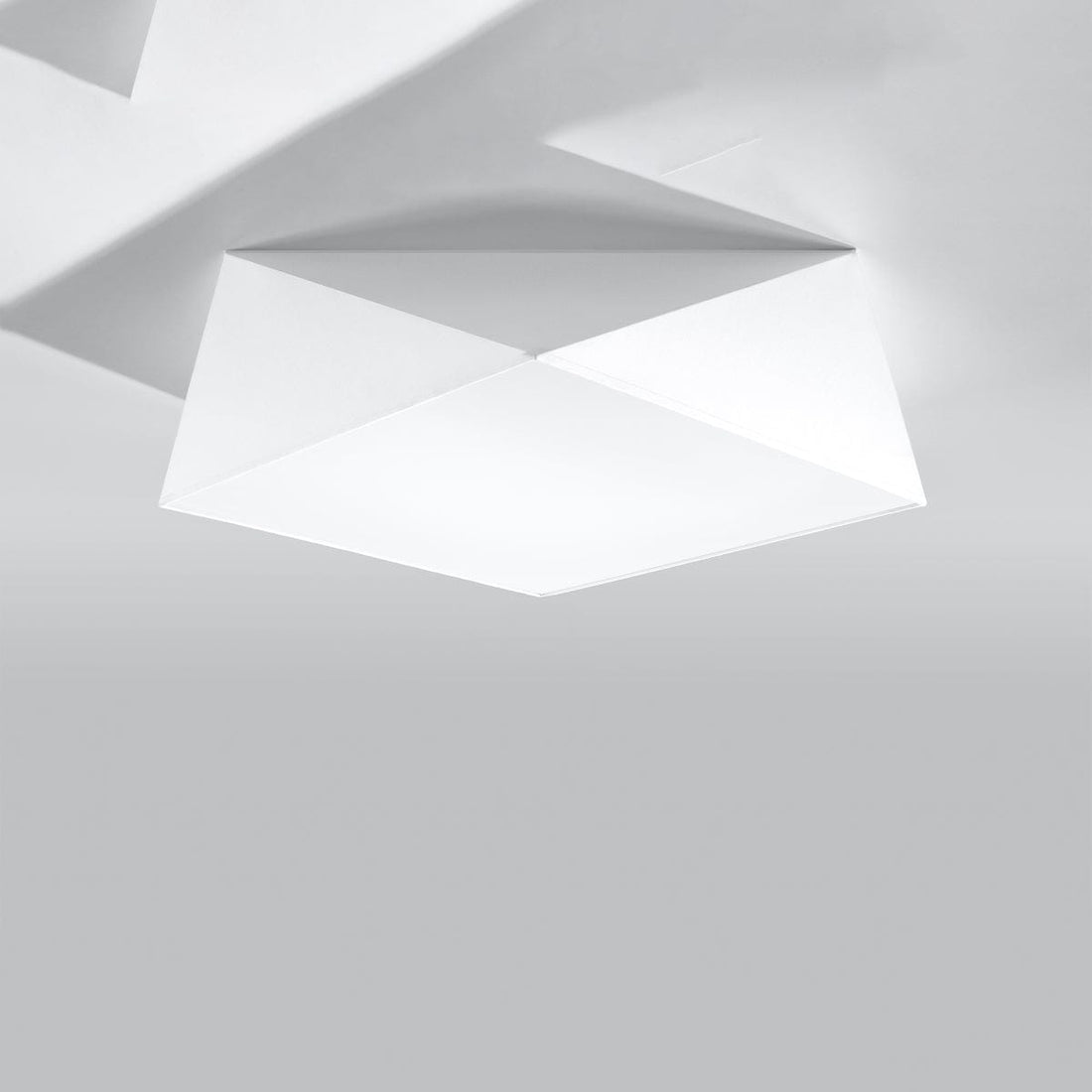 HEXA Vit Taklampa 45 cm - Modern Geometrisk Design - E27 Lampa Kompatibel - Elegant Belysning för Samtida Interiörer